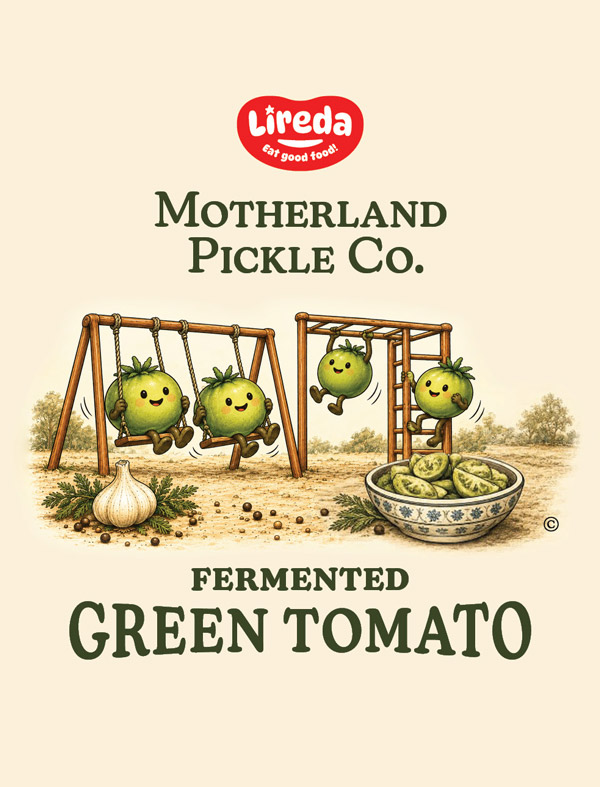 Fermented Green Tomatoes label artwork